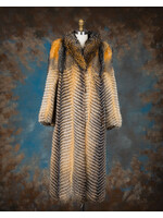 CHEVRON GREY FOX COAT