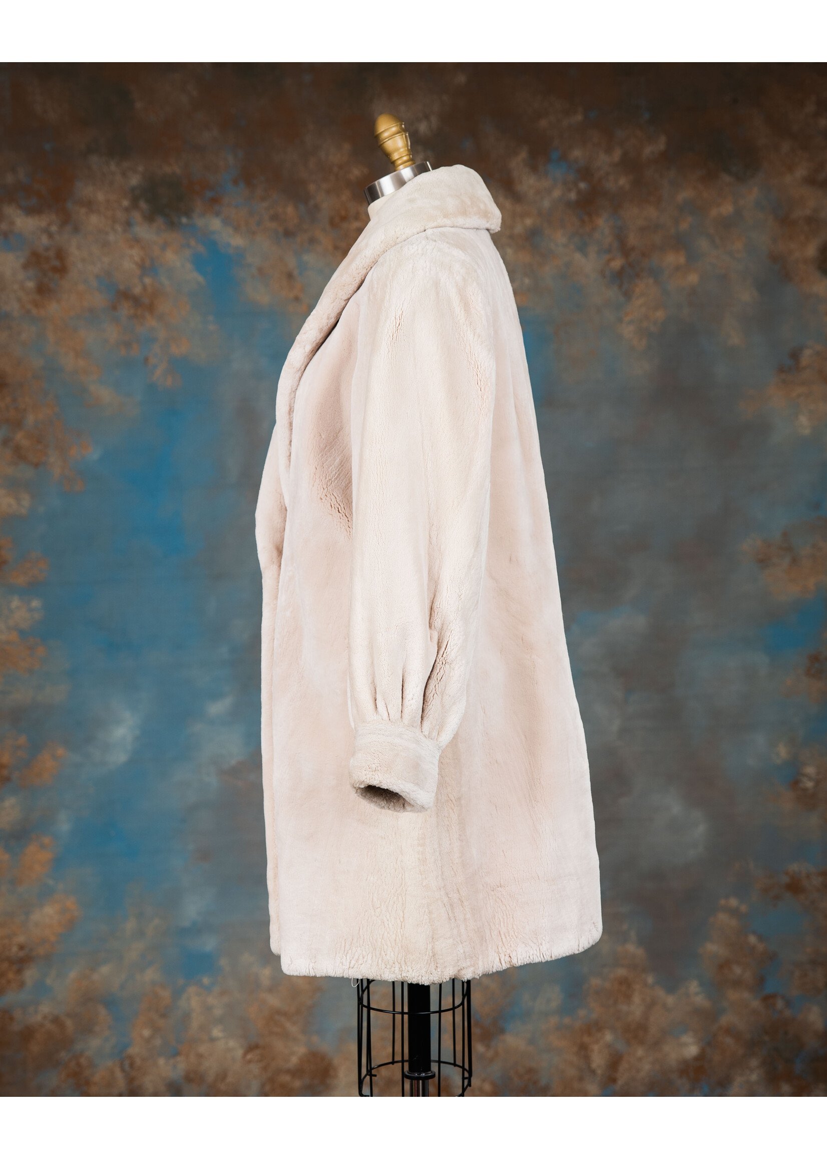 SHEARED OYSTER BEAVER COAT 12