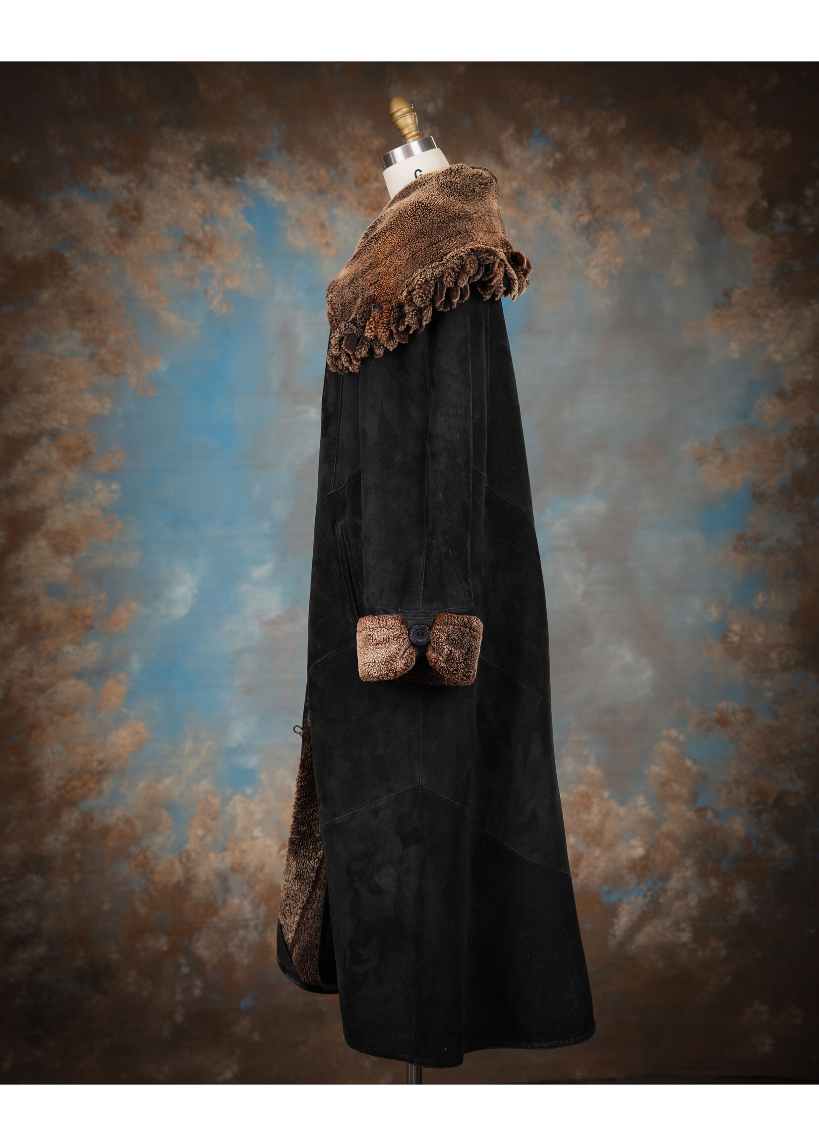 BLACK SHEARLING COAT
