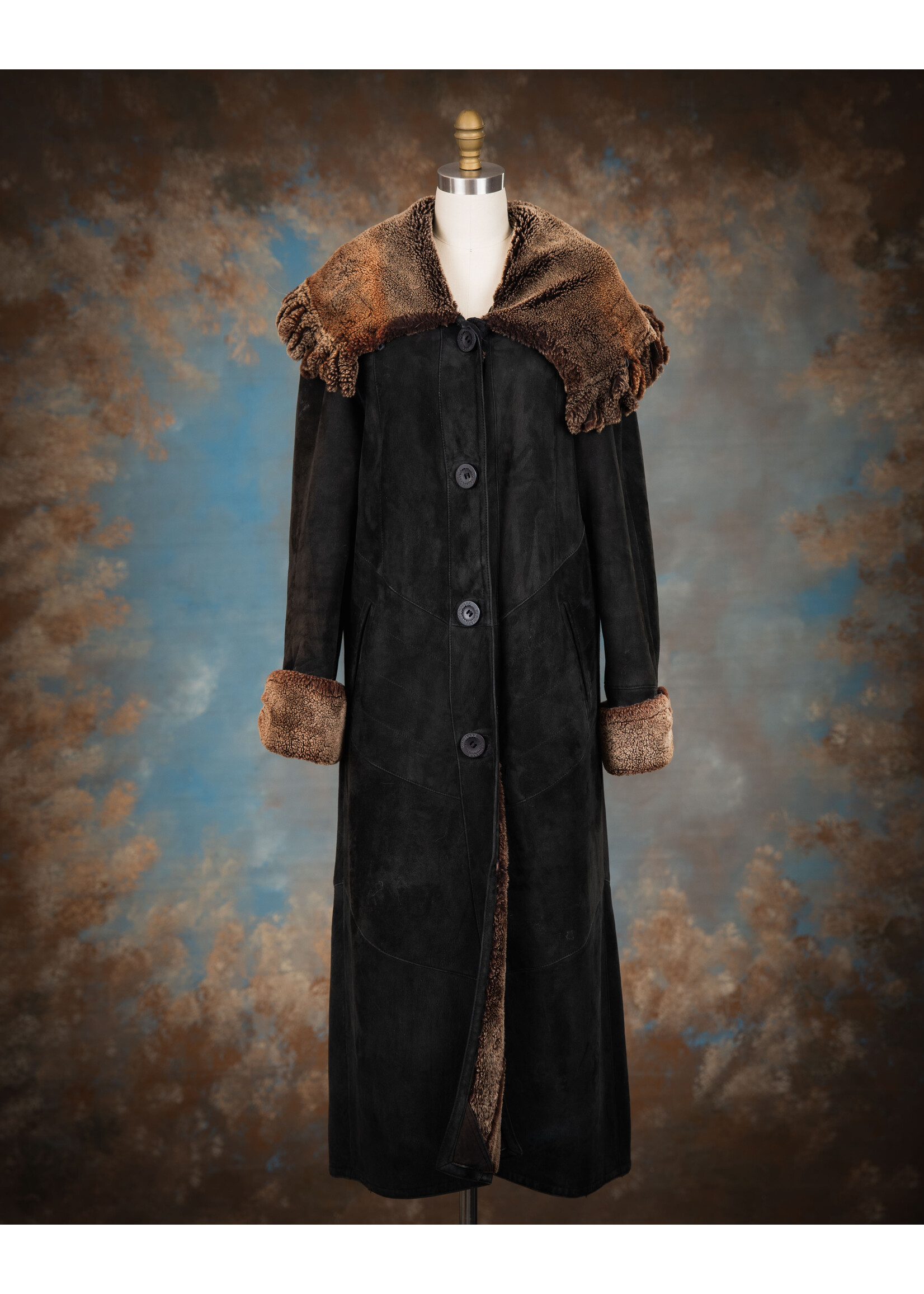 BLACK SHEARLING COAT