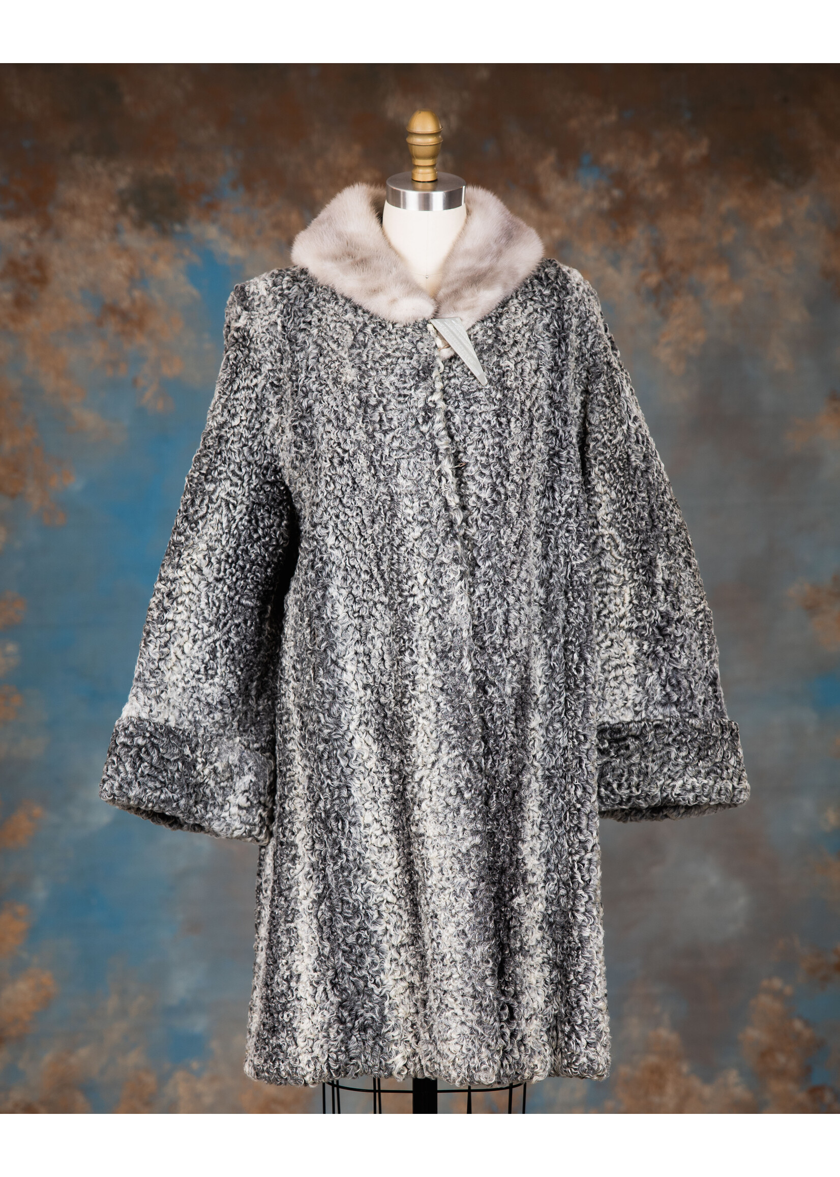 GREY PERSIAN LAMB COAT 8-10