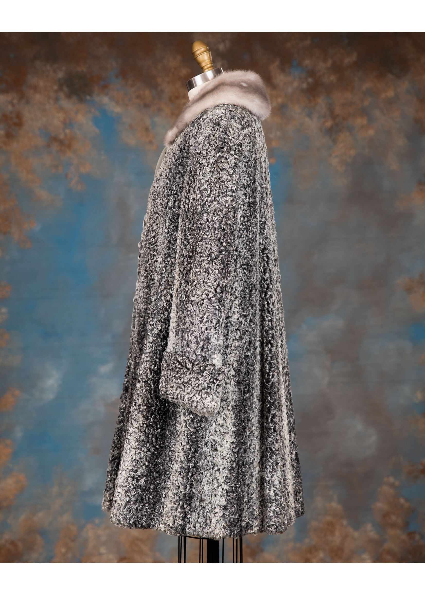 GREY PERSIAN LAMB COAT 8-10