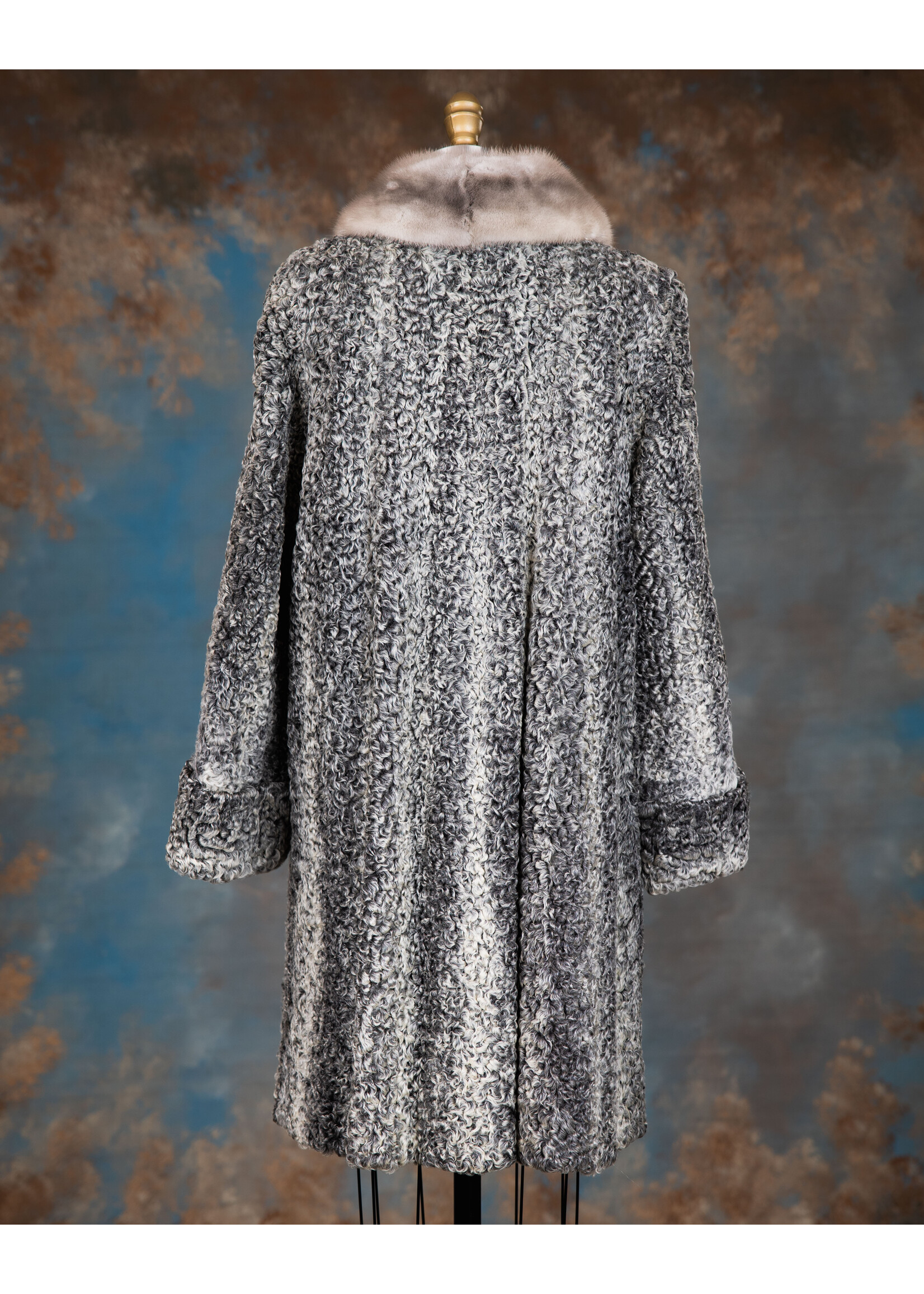 GREY PERSIAN LAMB COAT 8-10