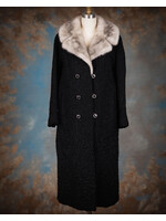 BLACK PERSIAN LAMB W. SAPPHIRE MINK COLLAR