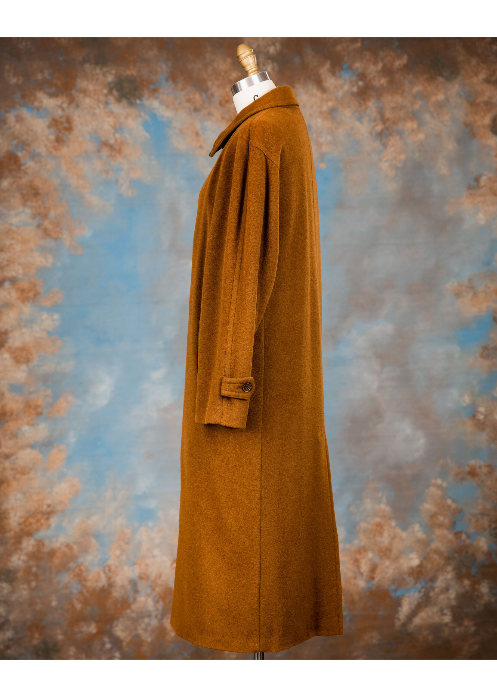 TOFFEE CASHMERE/WOOL COAT W. NUTRIA LINER