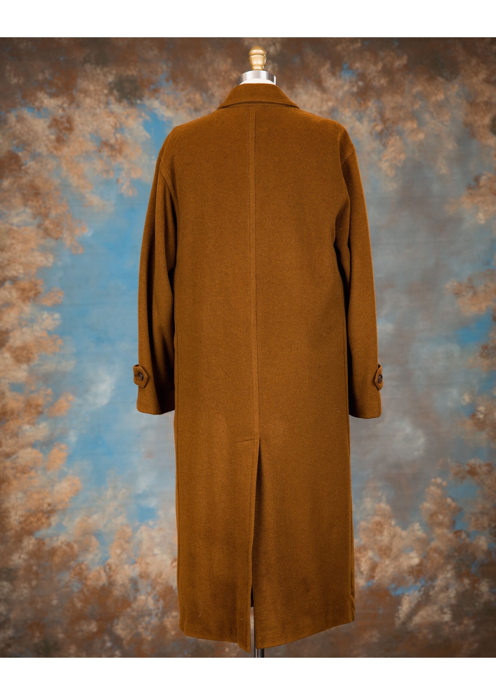 TOFFEE CASHMERE/WOOL COAT W. NUTRIA LINER