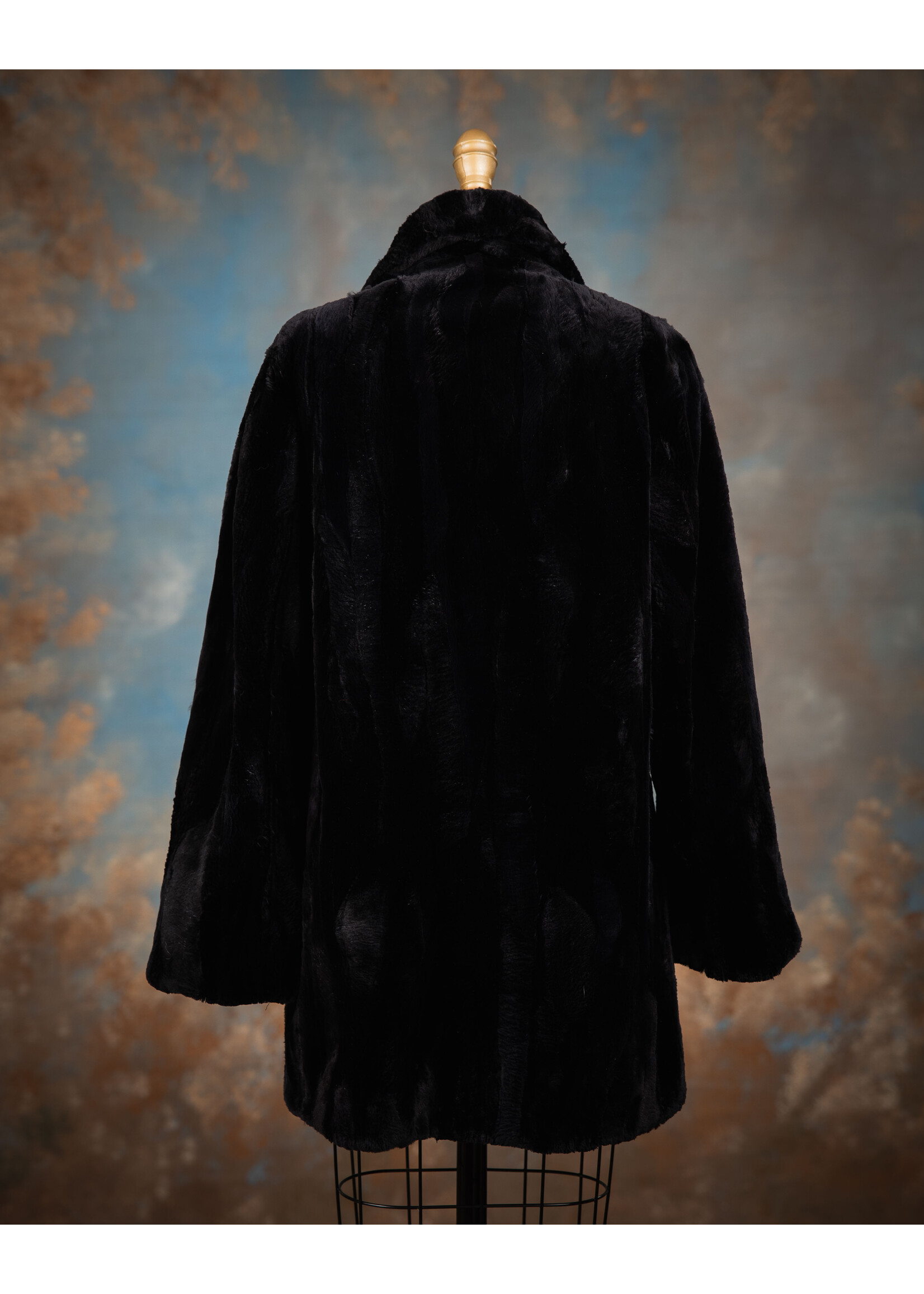 BLACK SHEARED BEAVER PIECES JACKET 12