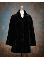 BLACK SHEARED BEAVER PIECES JACKET 12