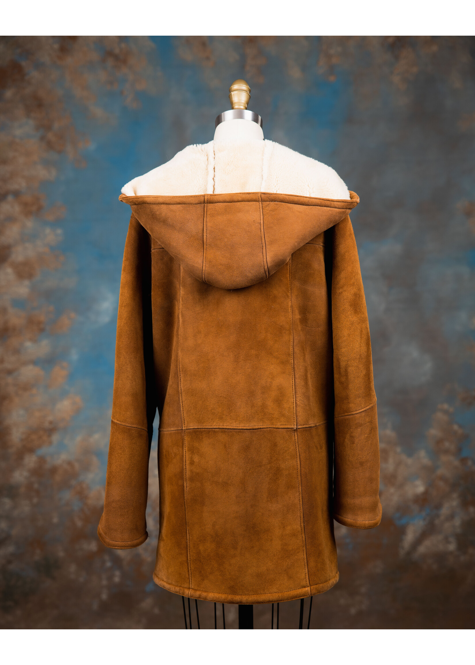 CARAMEL & CREAM SHEARLING COAT
