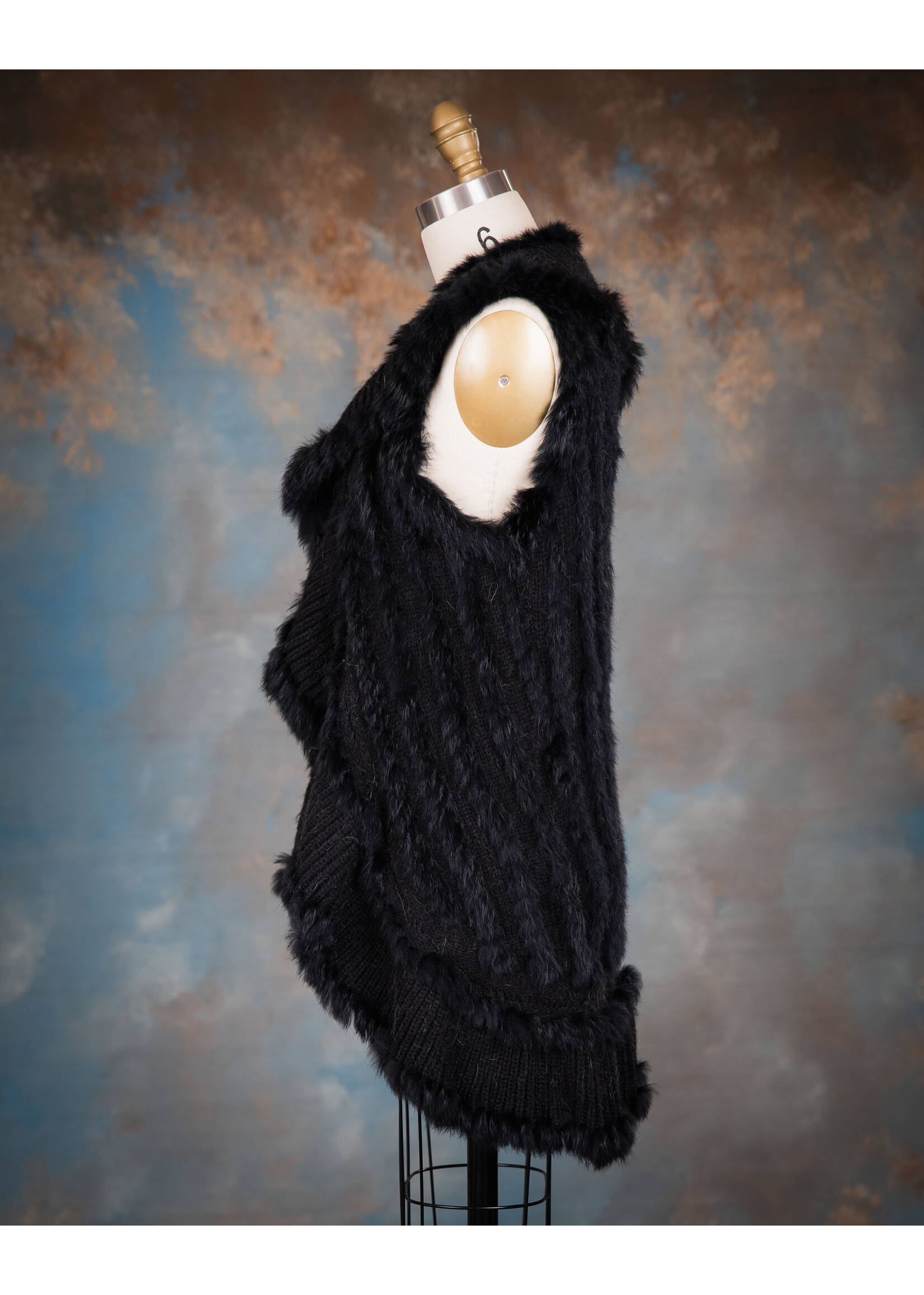 RABBIT & WOOL BLEND KNIT VEST