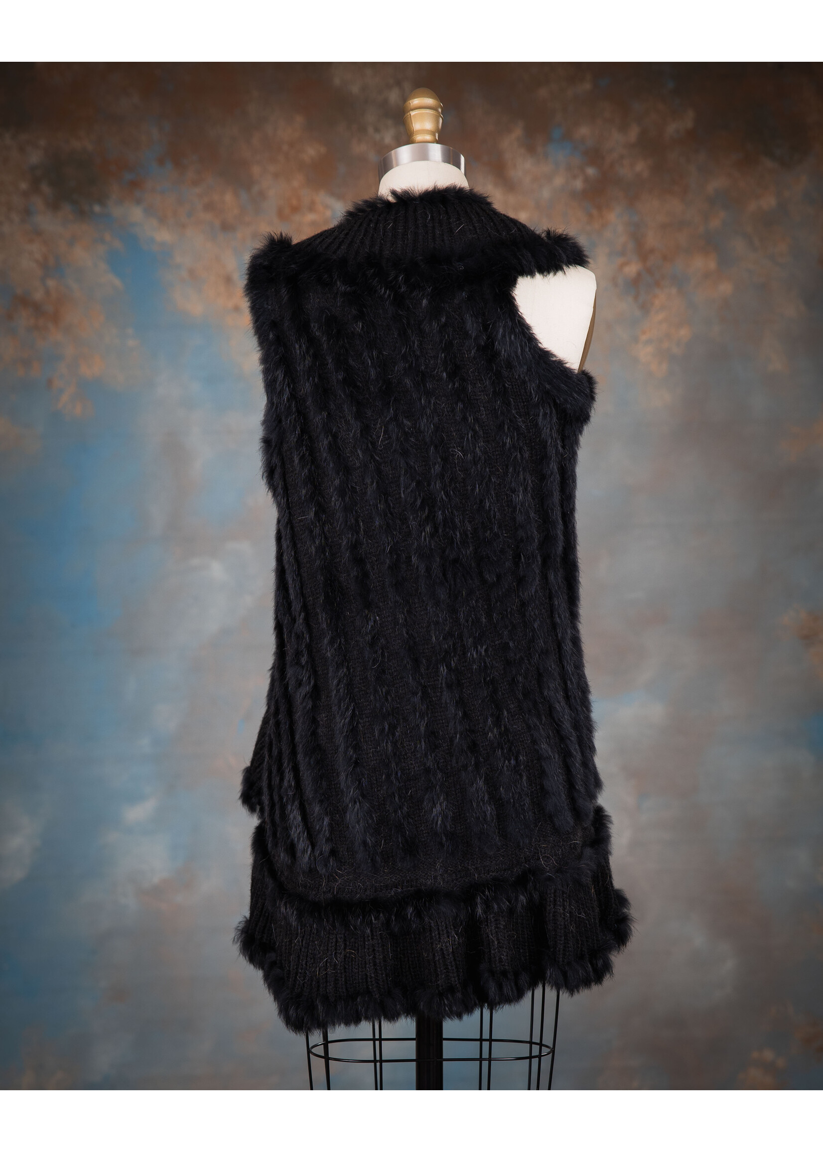 RABBIT & WOOL BLEND KNIT VEST