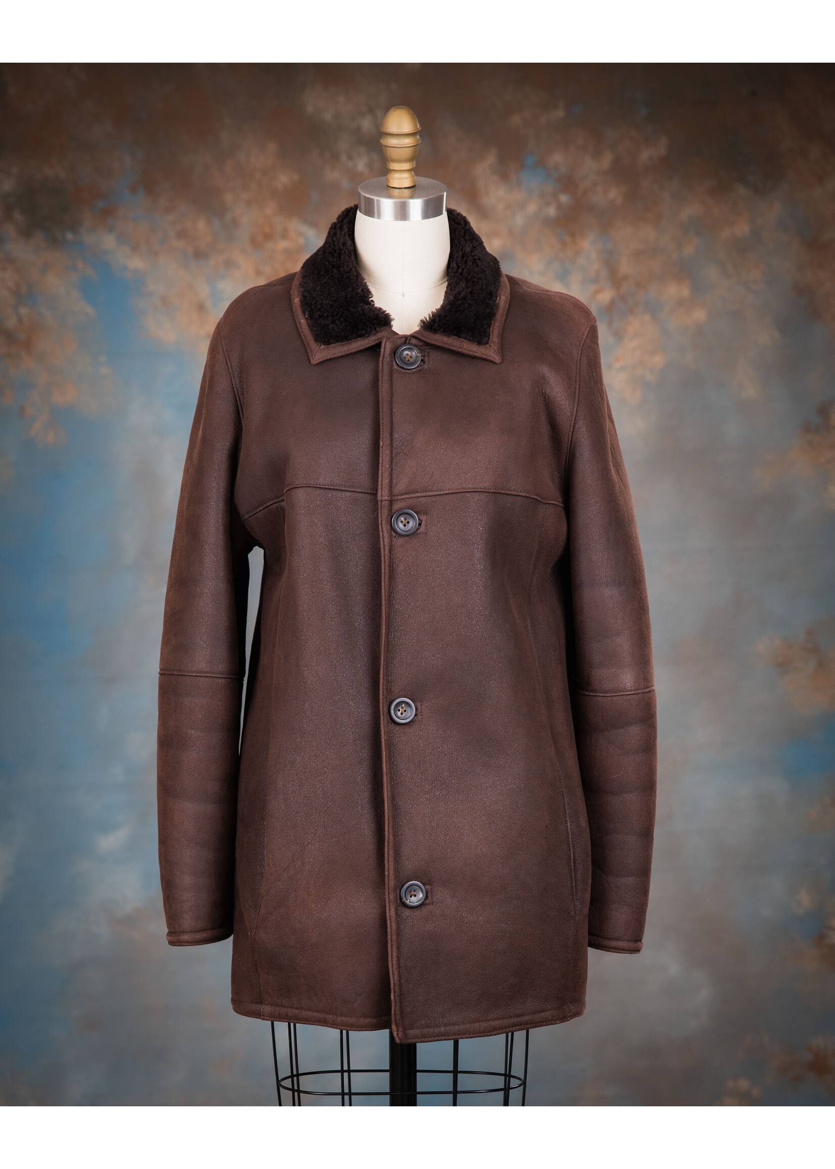 MEN'S BROWN SHEEPSKIN COAT 38