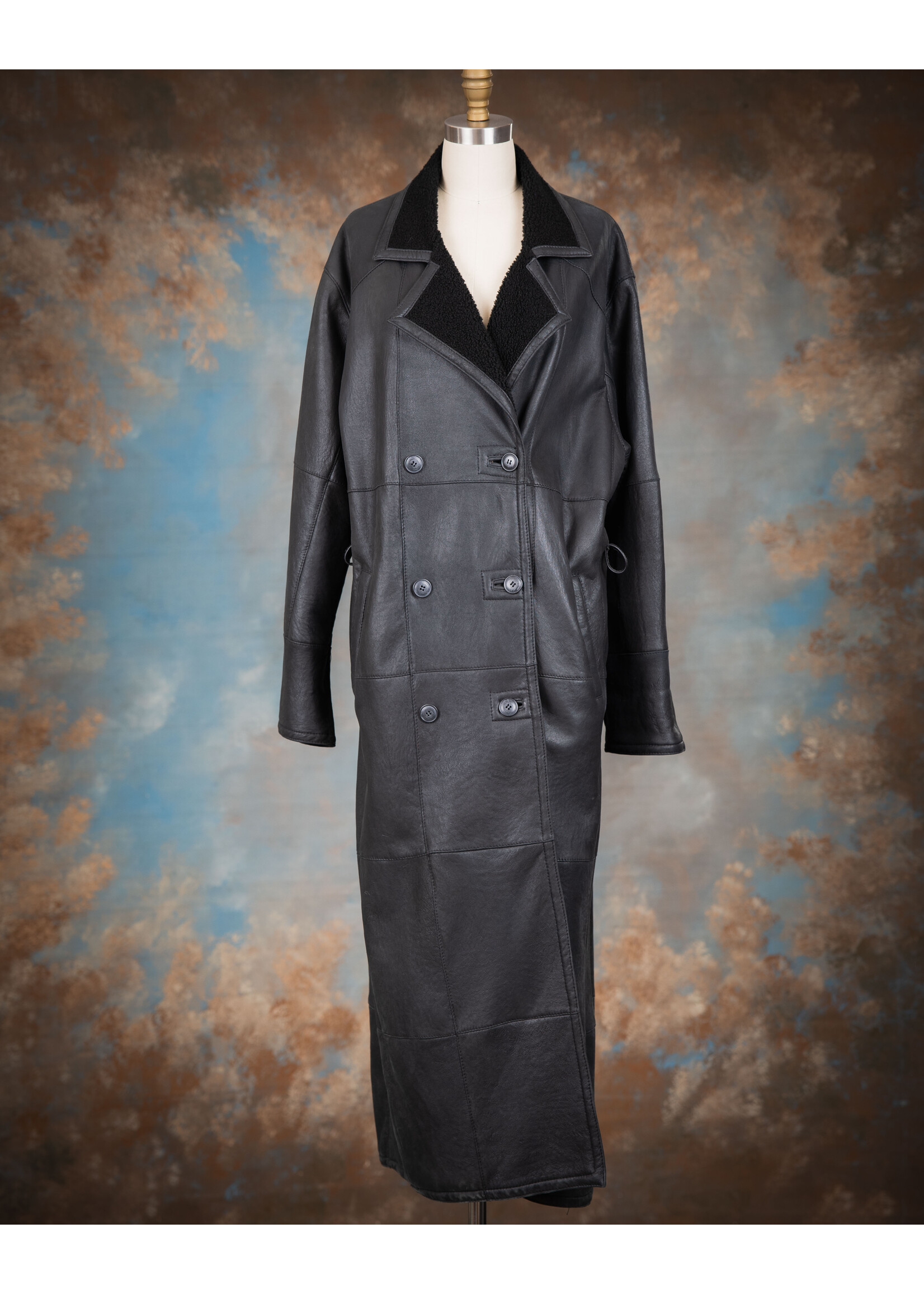 BLACK SHEEPSKIN COAT 16
