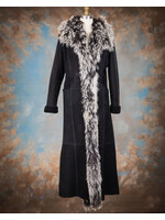 BLACK SHEEPSKIN COAT W. MONGOLIAN LAMB