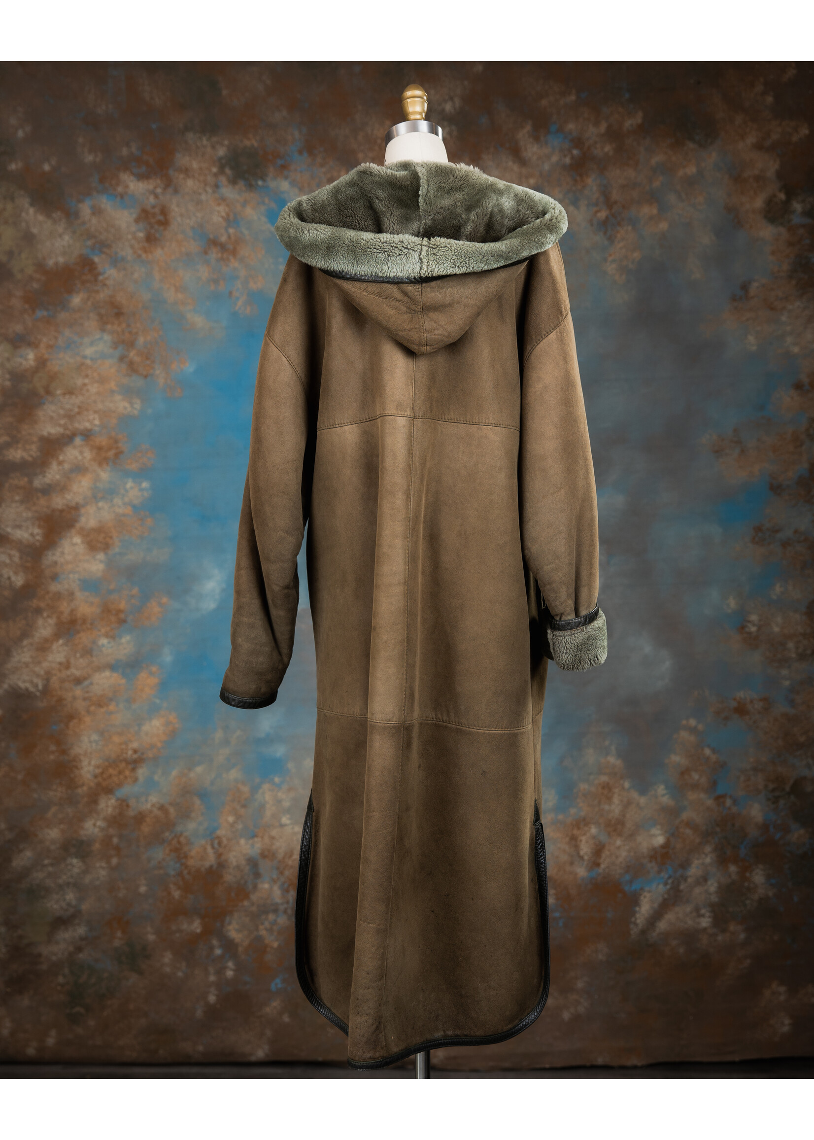 OLIVE SHEARLING COAT