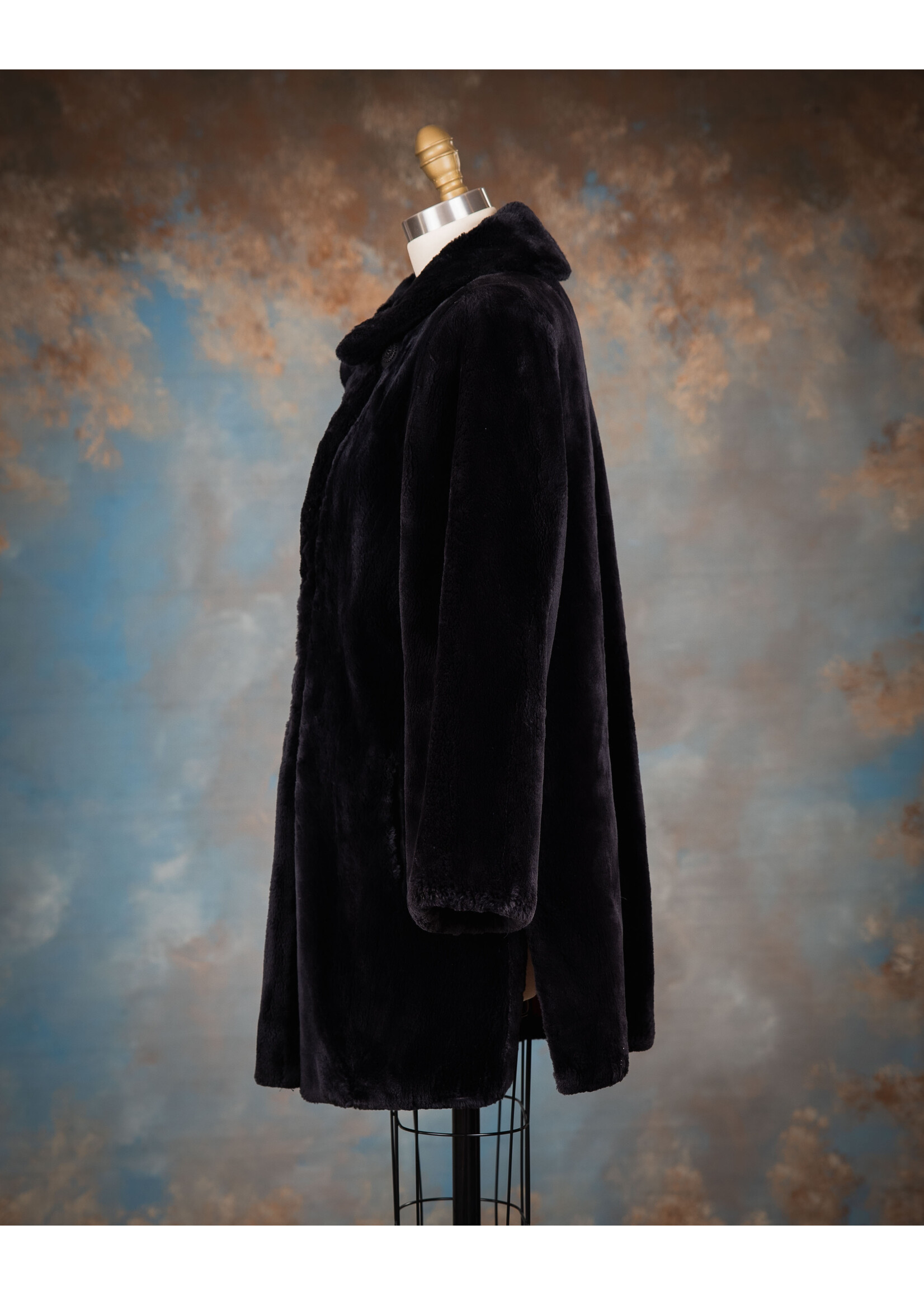 BLACK SHEARED BEAVER JACKET 6-8