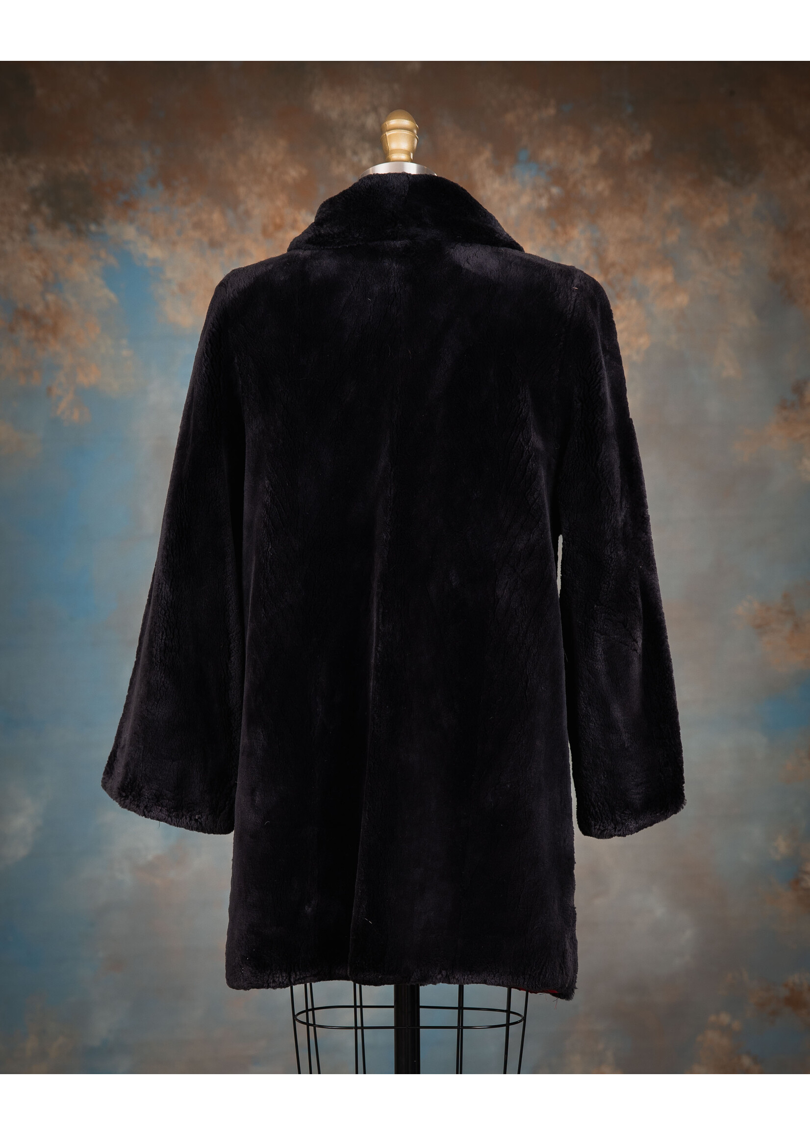 BLACK SHEARED BEAVER JACKET 6-8