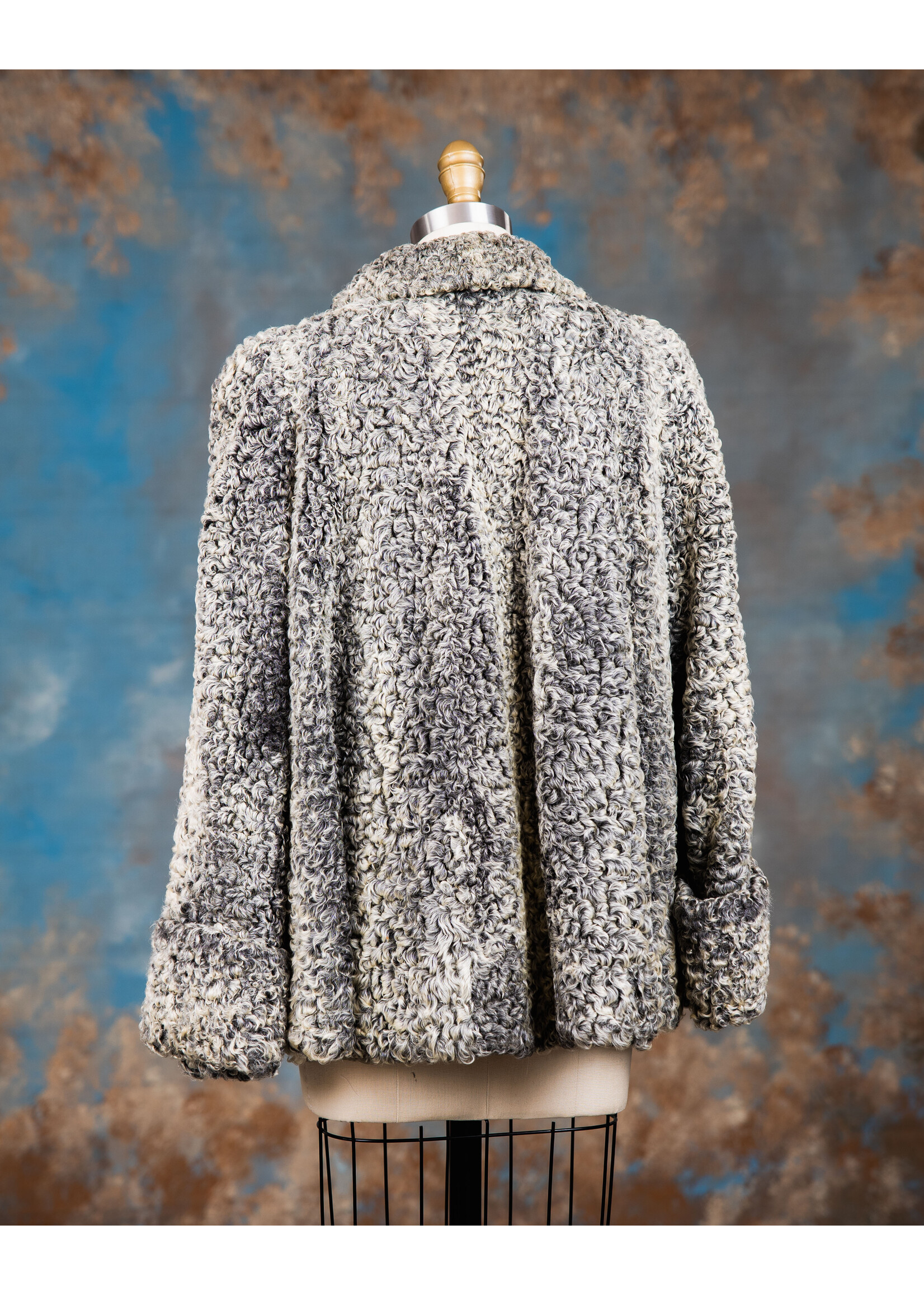 GREY PERSIAN LAMB SWING JACKET