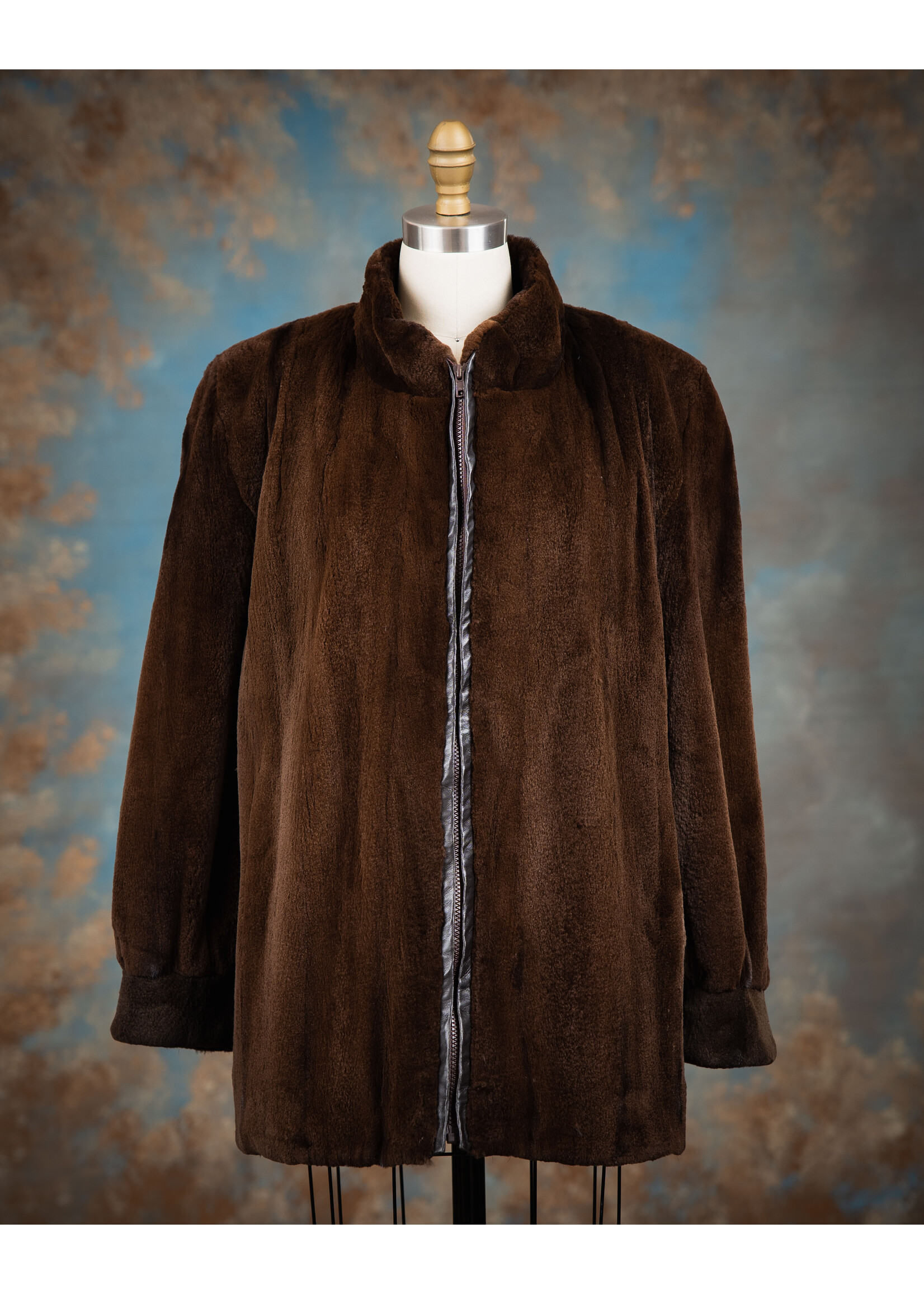 SHEARED MINK ZIPPERED JACKET 12-14