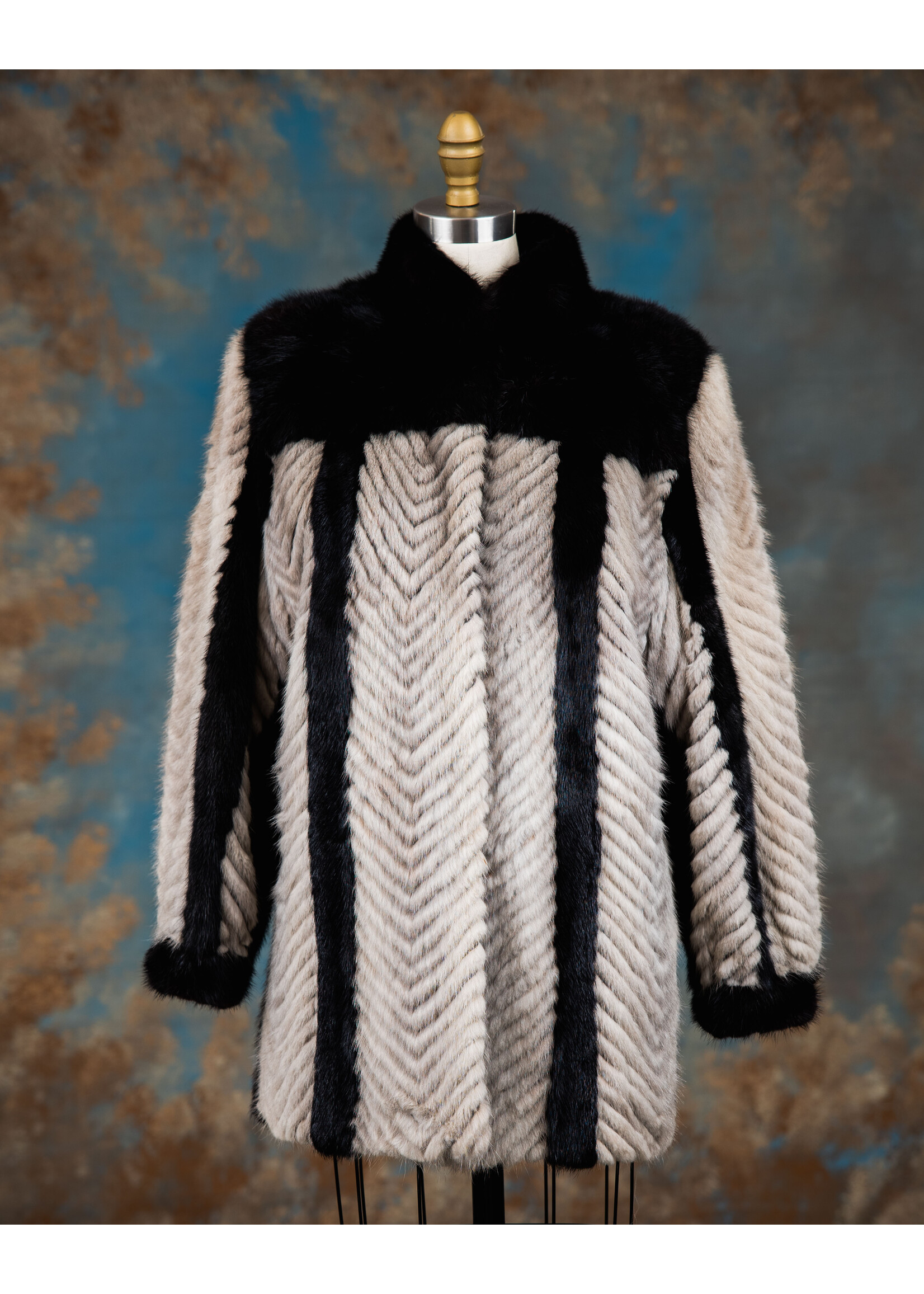CHEVRON SAPPHIRE MINK JACKET