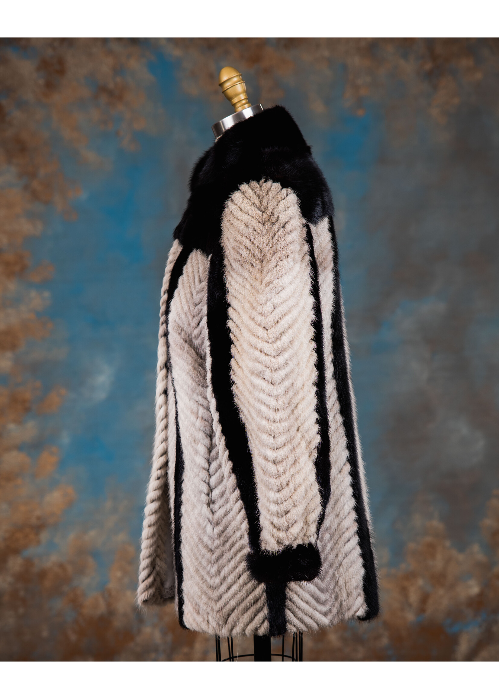 CHEVRON SAPPHIRE MINK JACKET