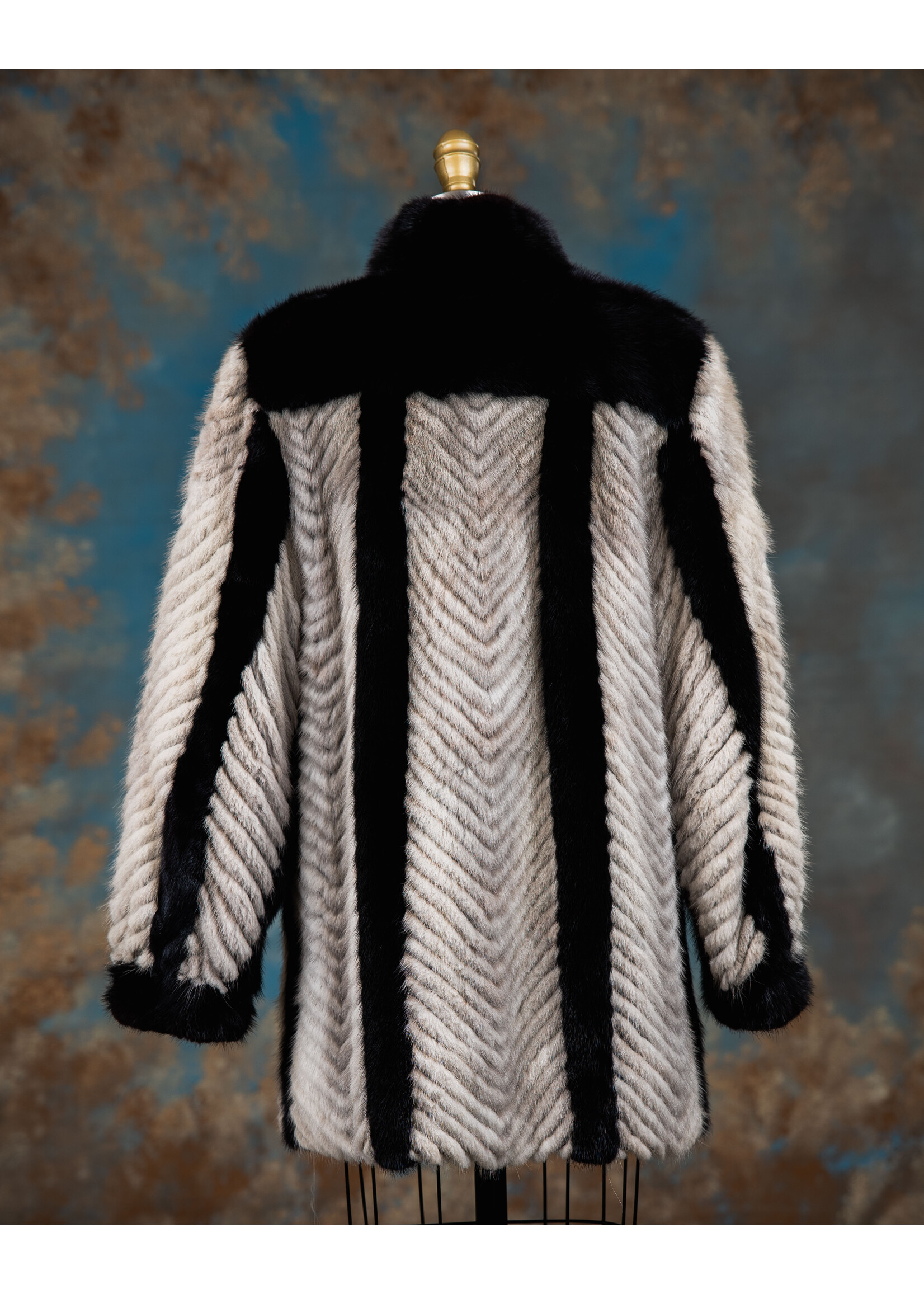 CHEVRON SAPPHIRE MINK JACKET