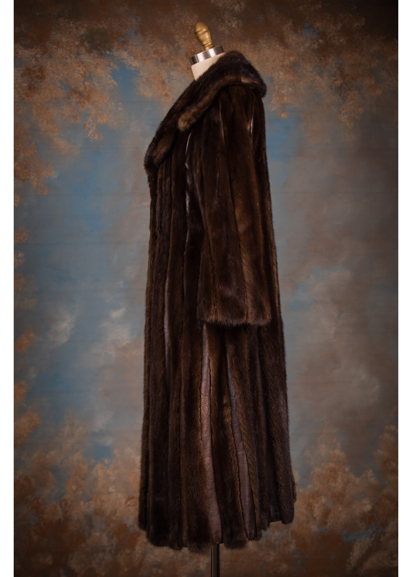 MAHOGANY MINK & LEATHER COAT