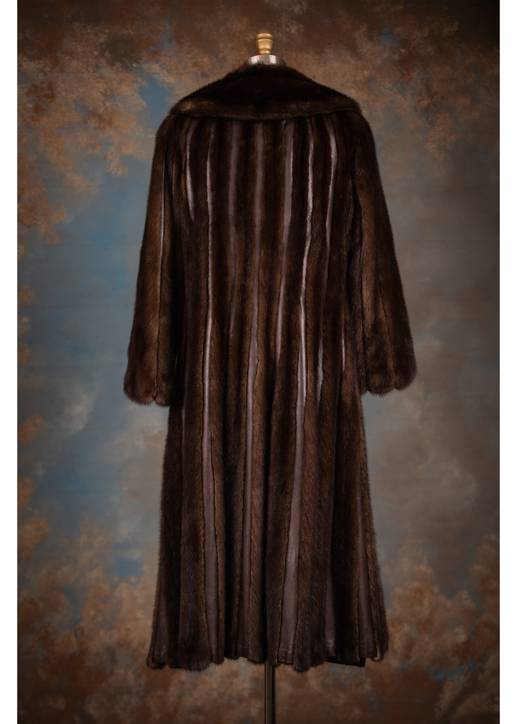 MAHOGANY MINK & LEATHER COAT