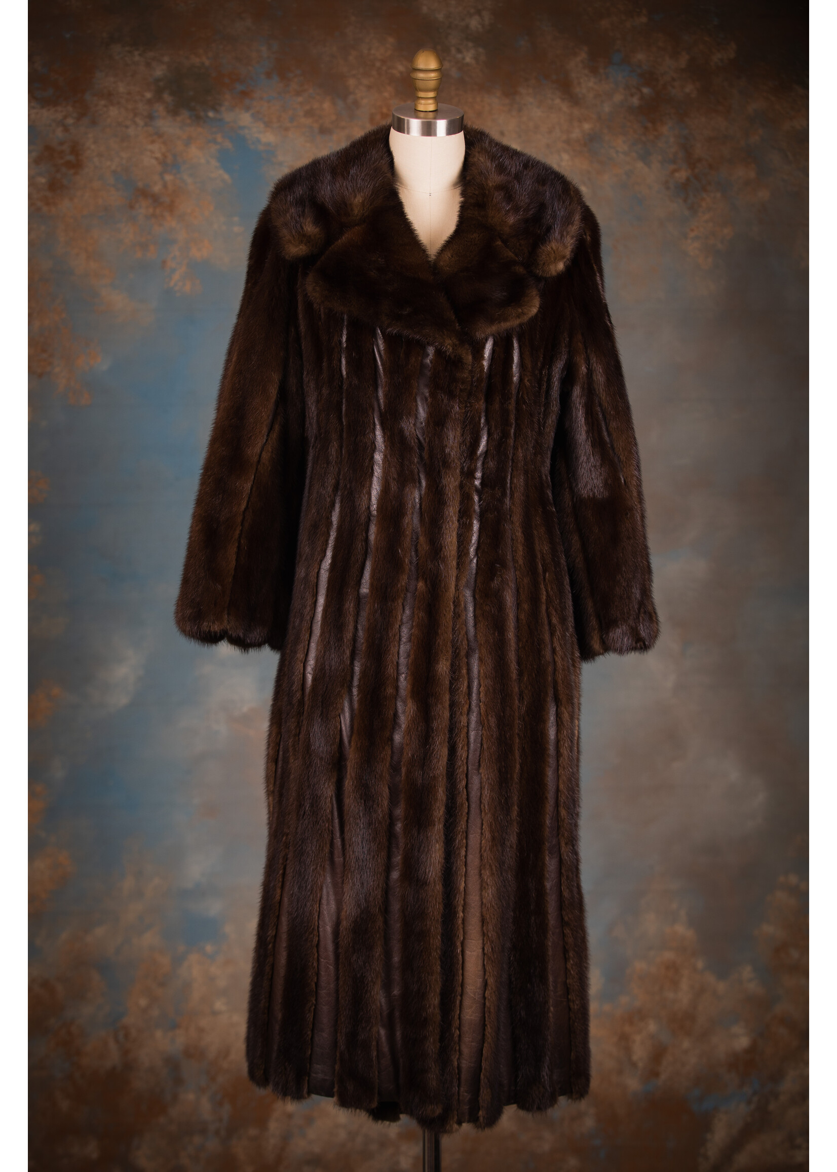 MAHOGANY MINK & LEATHER COAT