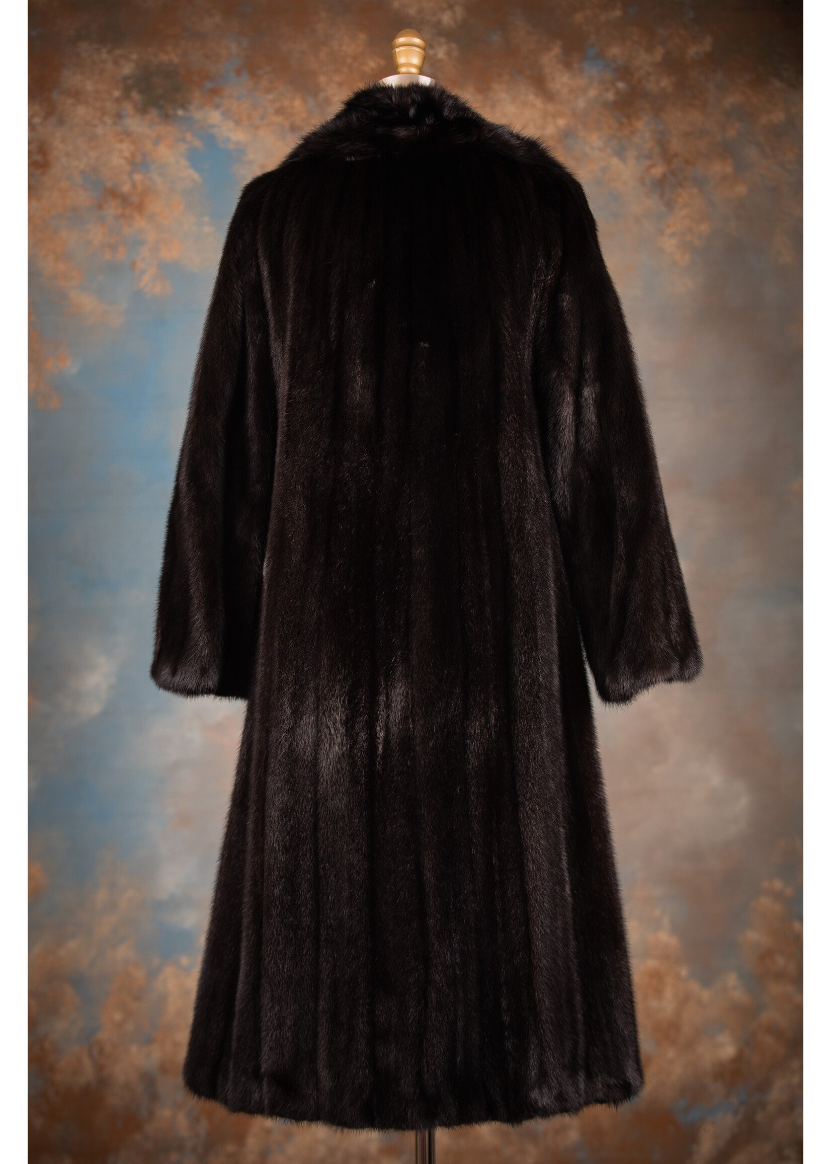 DARK RANCH MINK COAT W. FOX COLLAR