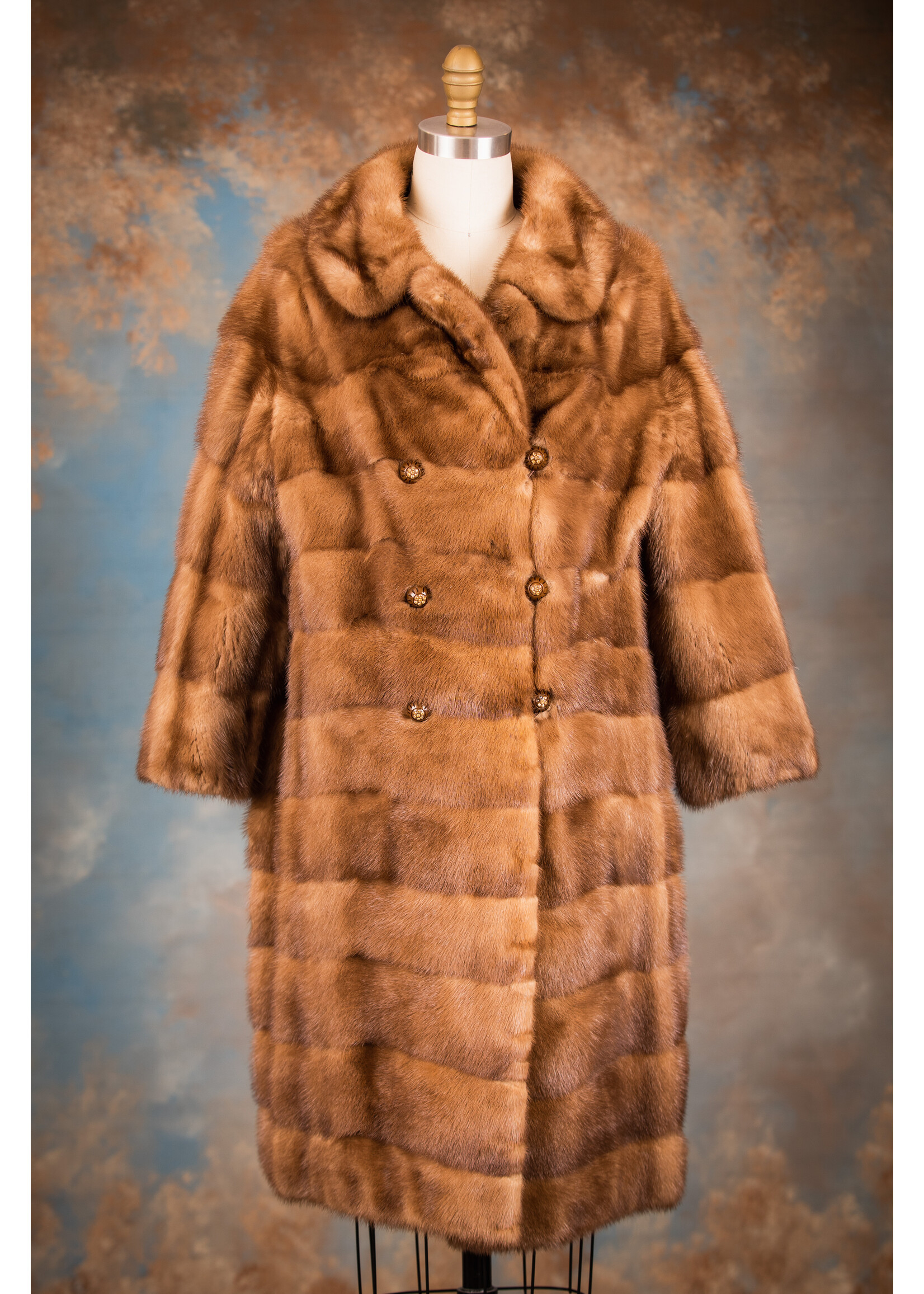 DEMI BUFF HORIZONTAL PELT MINK COAT