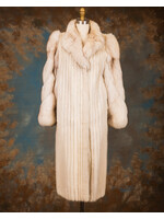 VIOLET CORDUROY MINK COAT  W. FOX SLEEVES