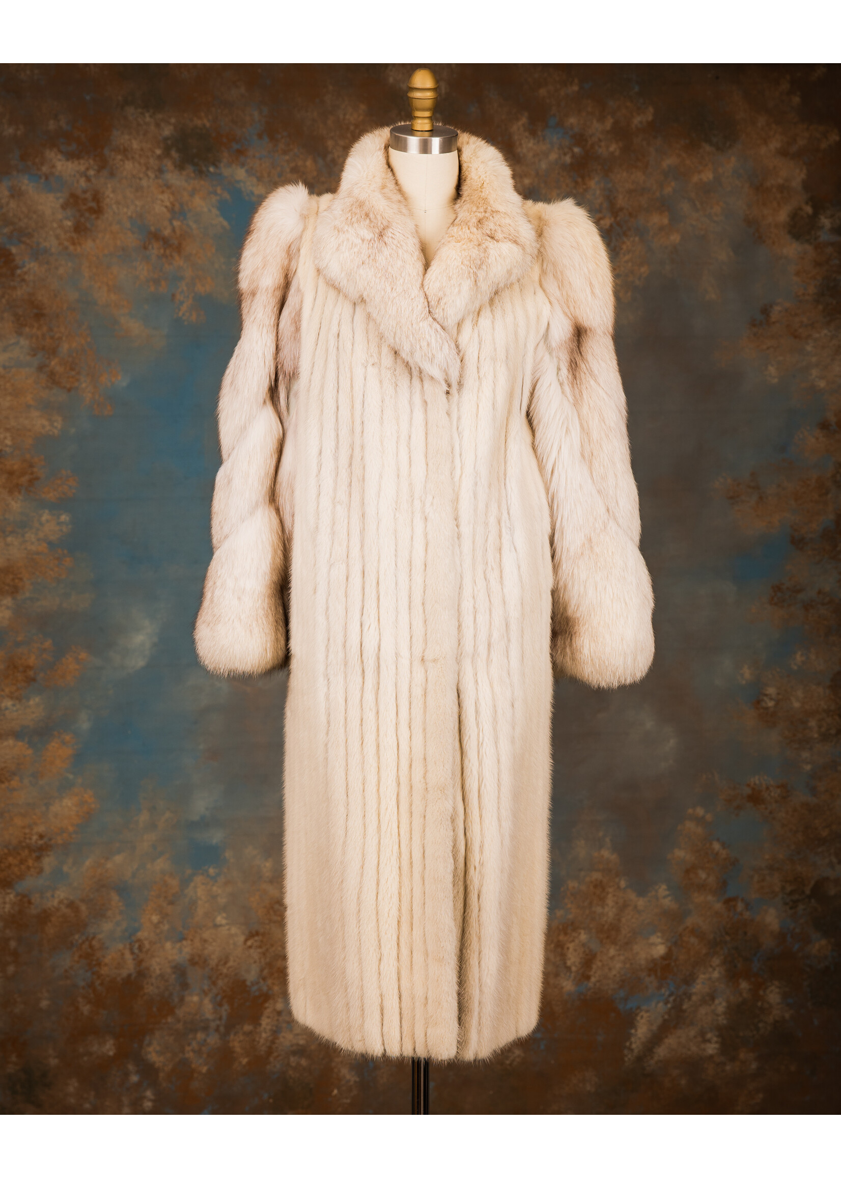 VIOLET CORDUROY MINK COAT  W. FOX SLEEVES