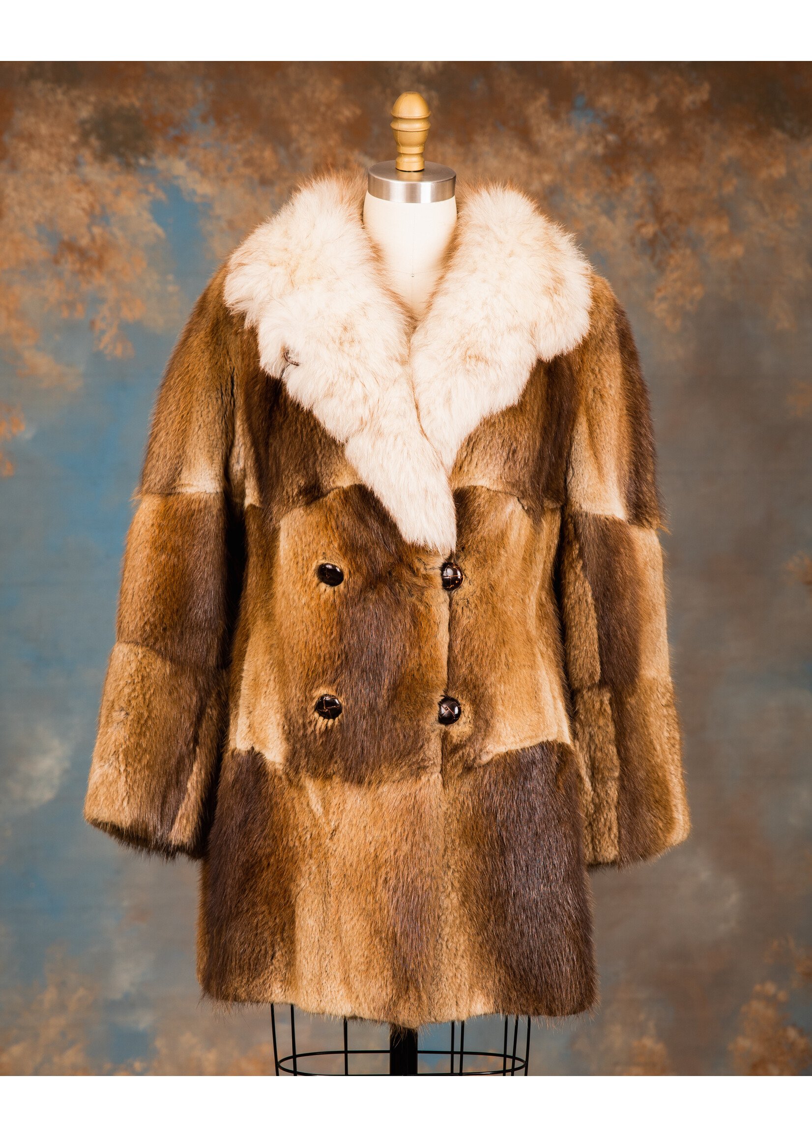 MUSKRAT JACKET W. BLUE FOX COLLAR 6