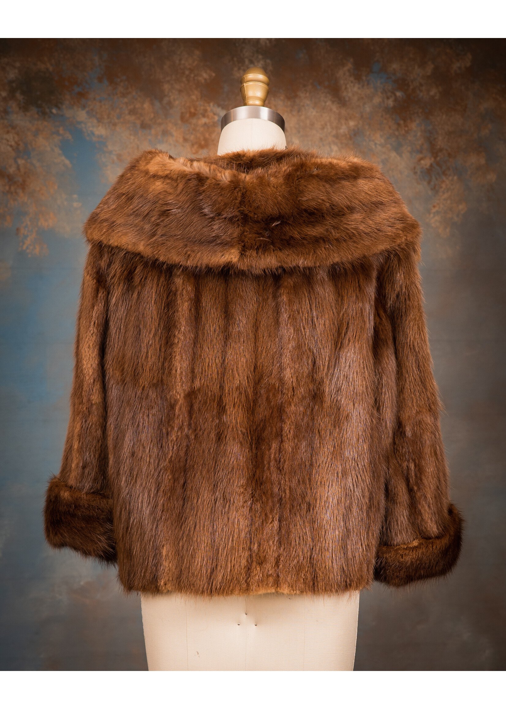 CHOCOLATE DYED MUSKRAT COCKTAIL JACKET
