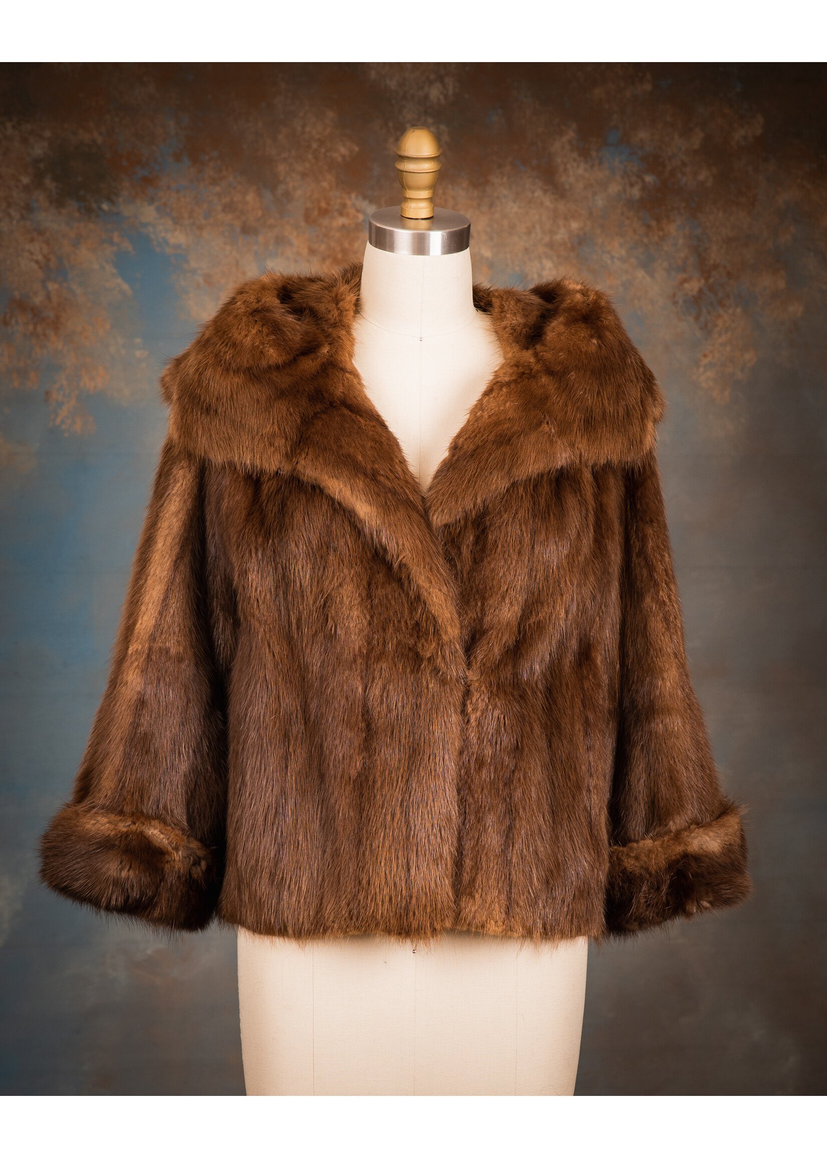 CHOCOLATE DYED MUSKRAT COCKTAIL JACKET