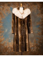 MUSKRAT COAT W. BLUE FOX 6-8