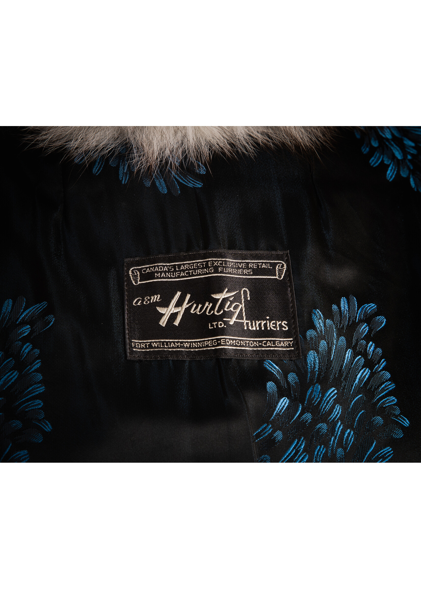 PERSIAN LAMB COAT W. BLUE FOX 8-10