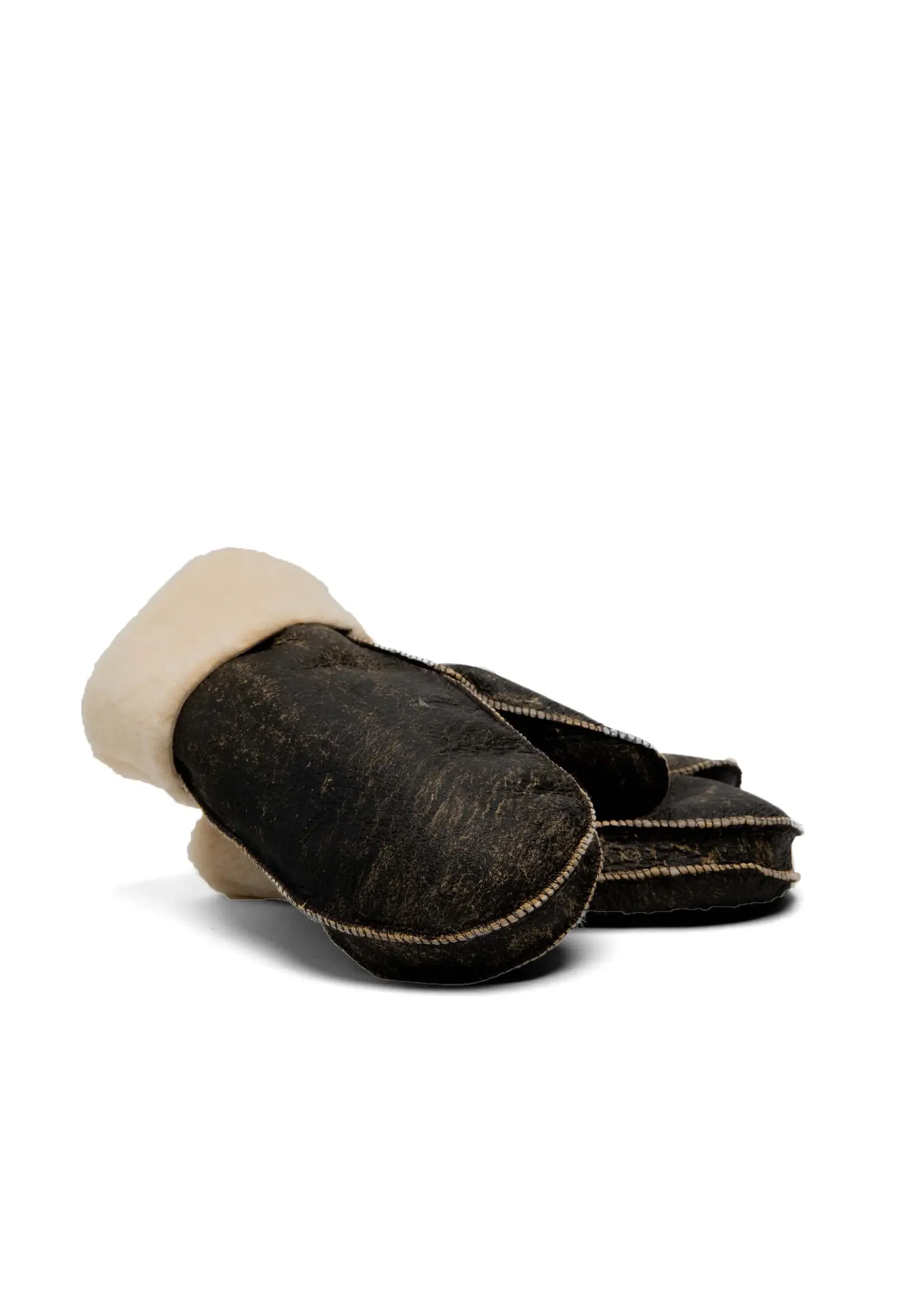 CROWN CAP SHEARLING MITTENS