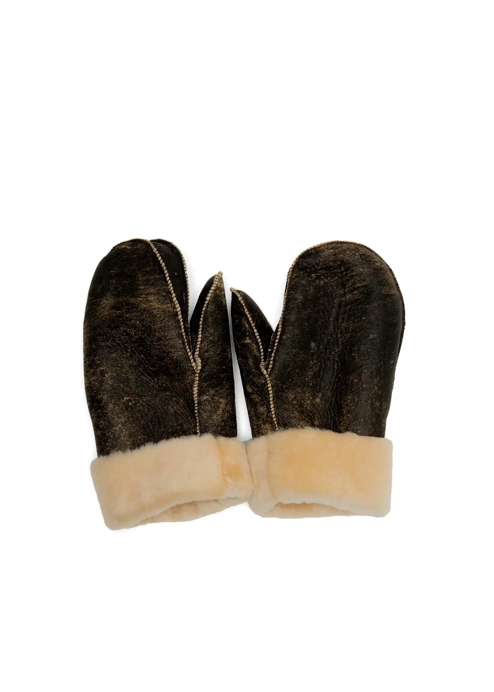 CROWN CAP SHEARLING MITTENS