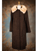 BROWN PERSIAN LAMB COAT W. PALOMINO MINK COLLAR