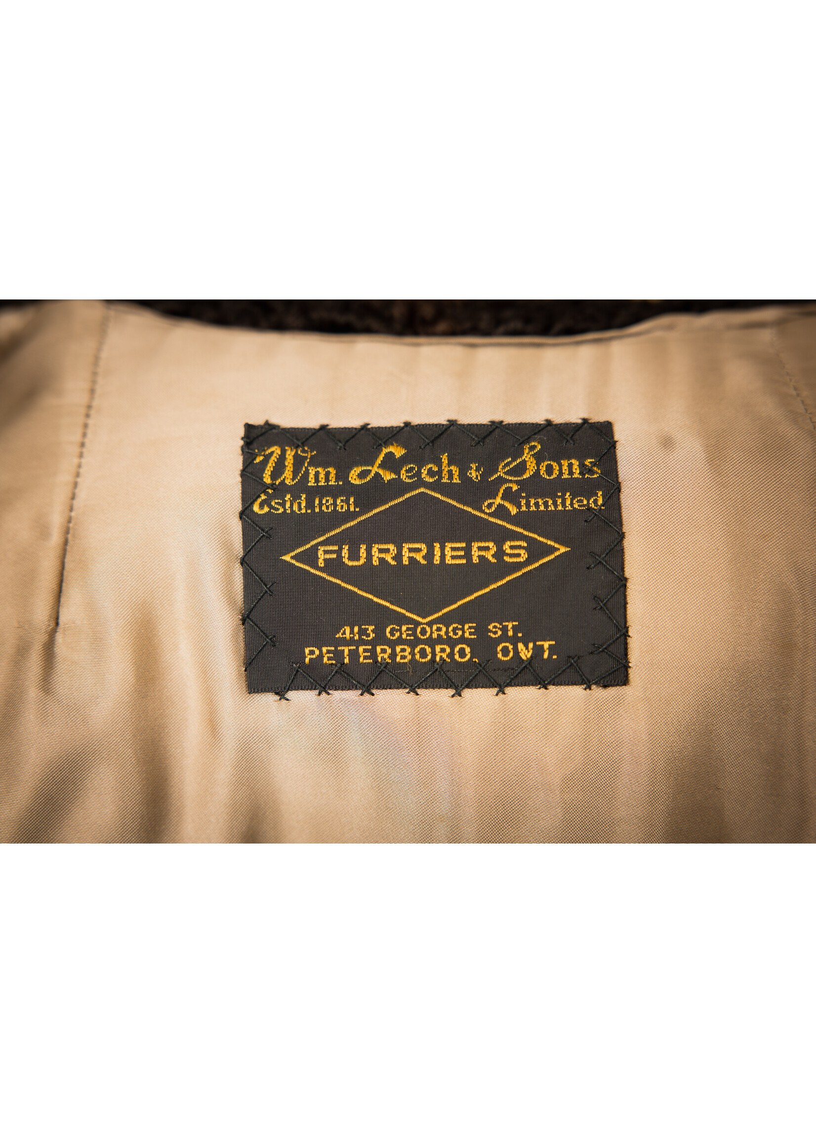 BROWN PERSIAN LAMB COAT W. PALOMINO MINK COLLAR