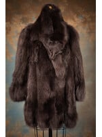GUNMETAL FOX JACKET W. STOLE