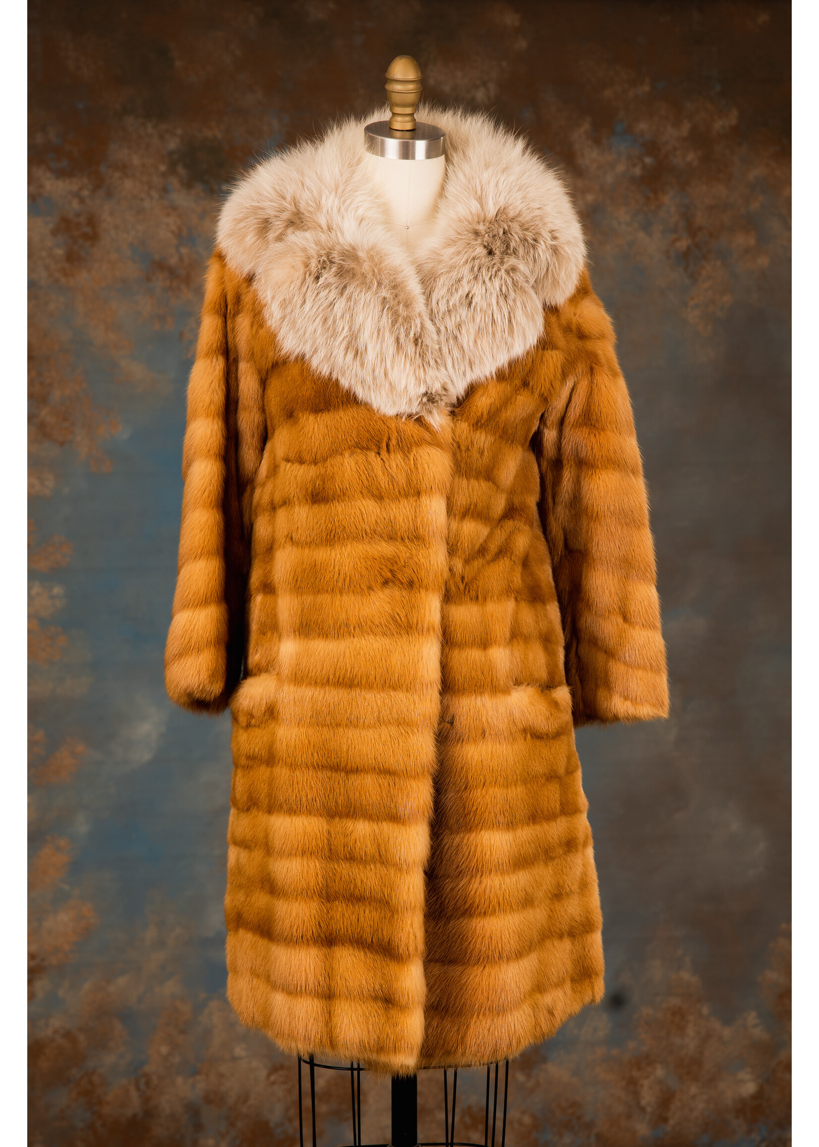 CHINA MINK COAT W. FOX COLLAR
