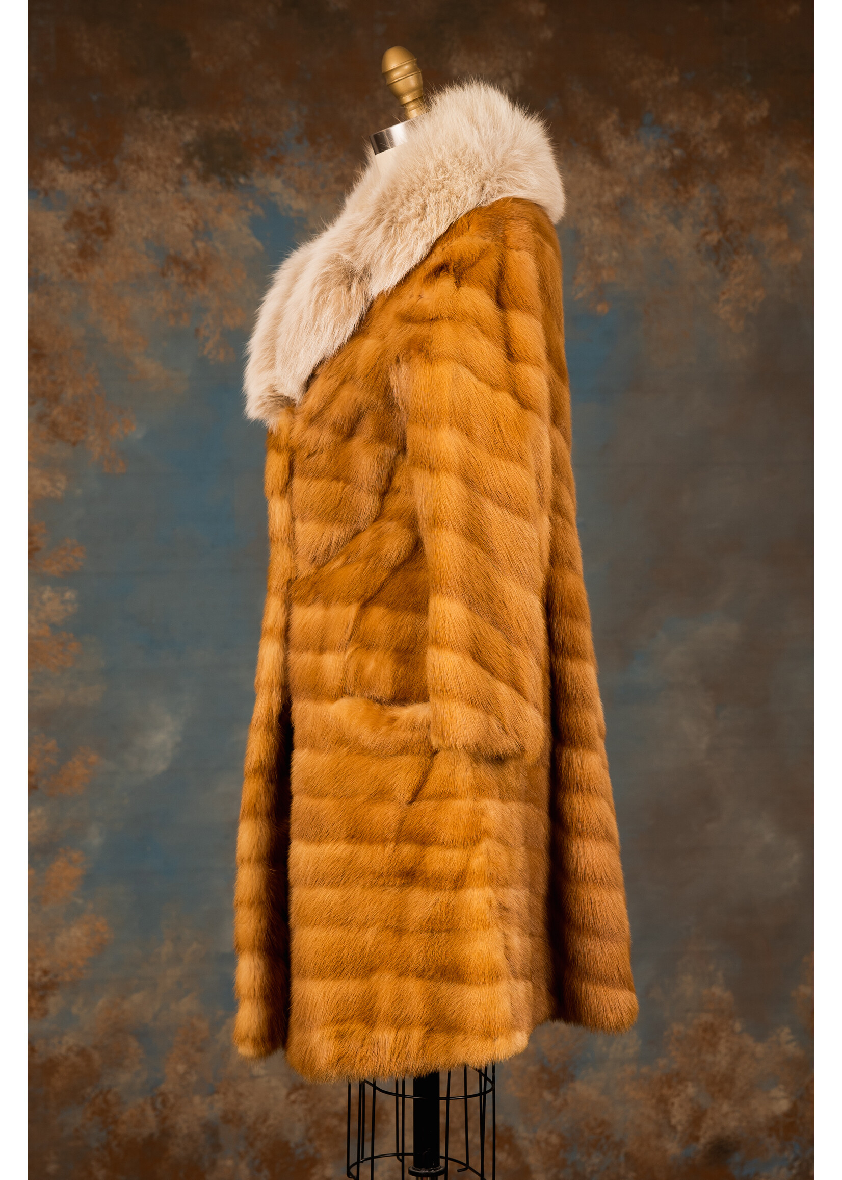 CHINA MINK COAT W. FOX COLLAR