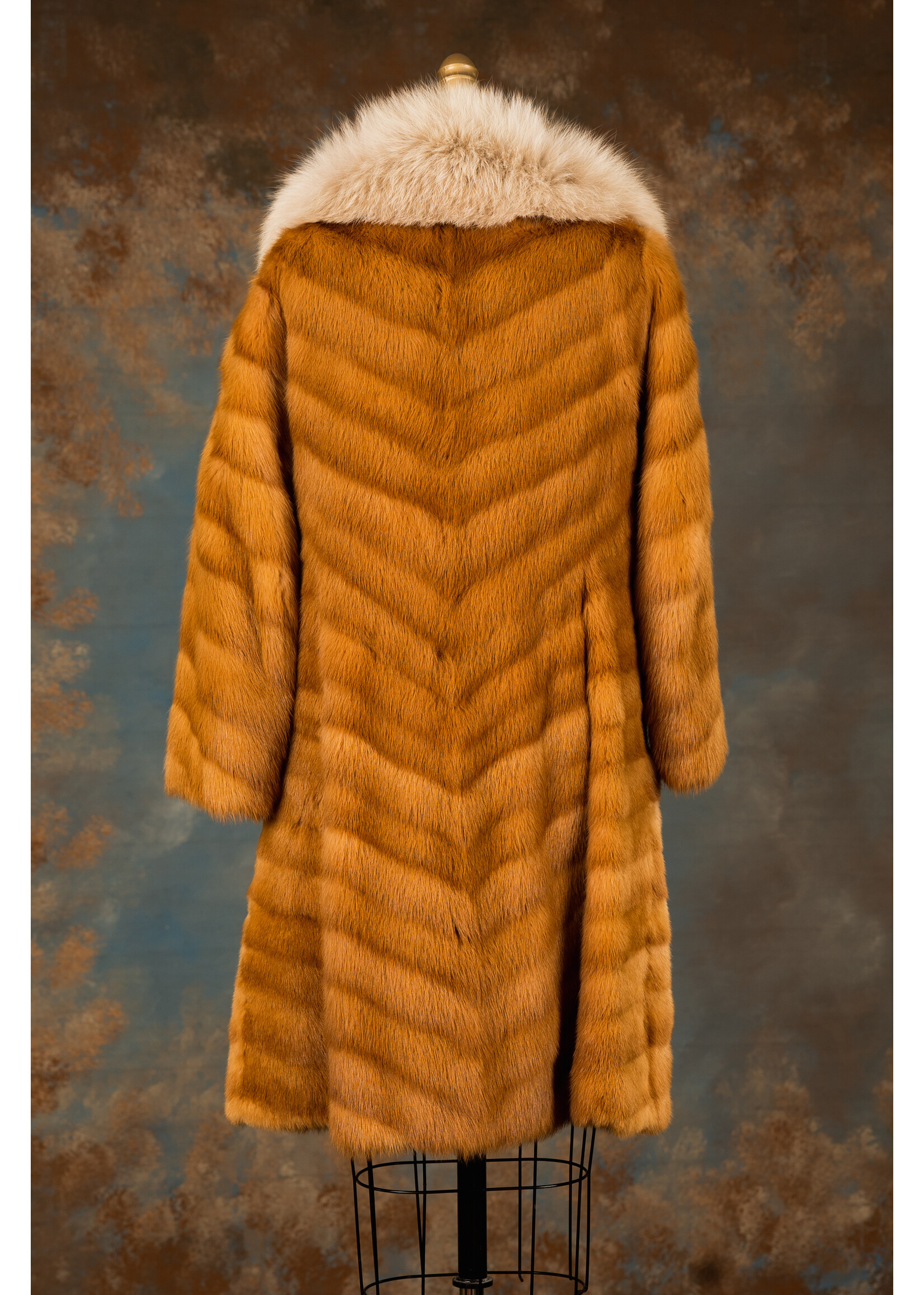 CHINA MINK COAT W. FOX COLLAR