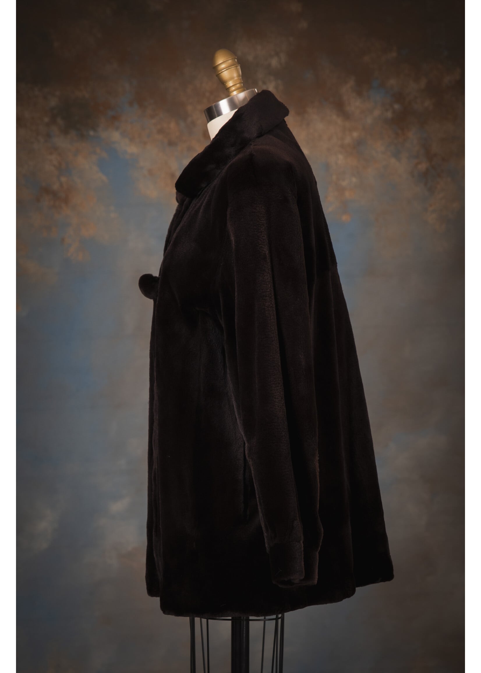BLACK PLUM SH. MINK BOMBER