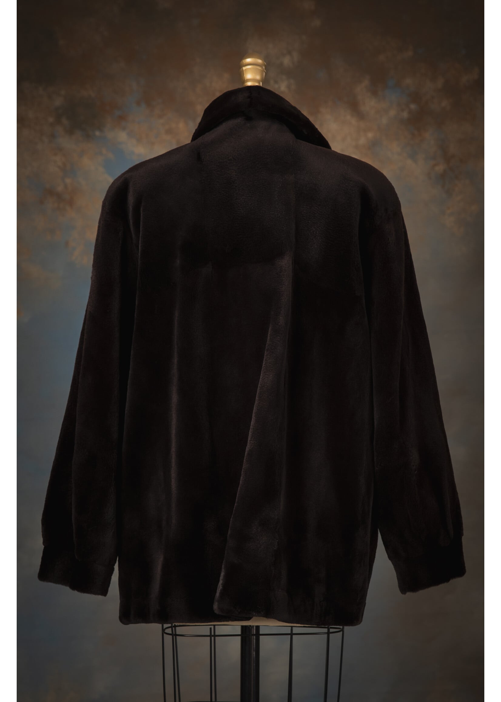 BLACK PLUM SH. MINK BOMBER