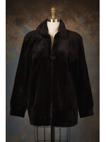 BLACK PLUM SH. MINK BOMBER