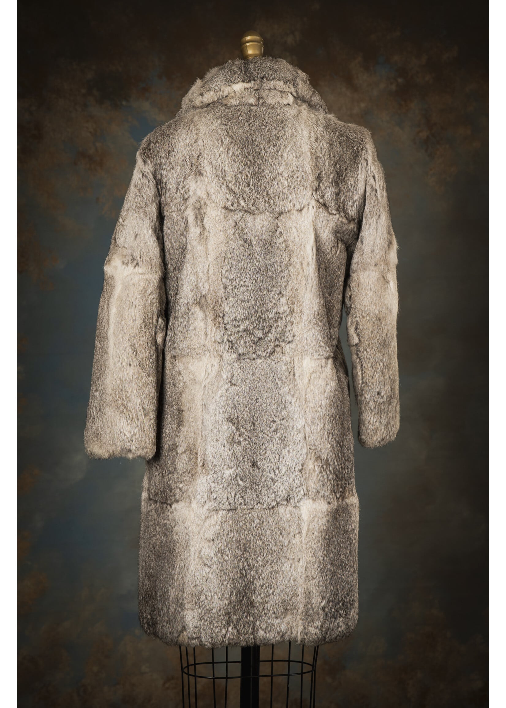 GIRL'S GREY RABBIT COAT 12